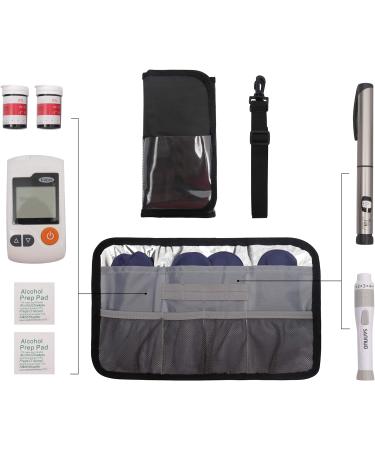 LAVIEVERT Diabetes Travel Carry Bag - Insulin Cooler Case with Shoulder Strap & Ice Packs - Black - Buy Online on GoSupps.com