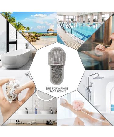 Buy Petalum Silicone Shower Massage Sandals - Non-Slip Foot Brush with Suction Cups for Deep Cleaning & Cornea Peeling - Gray One Size - Buy Online on GoSupps.com