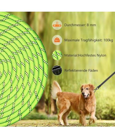 Aystkniet Bungee Tow Leash for Dogs - 3m to 20m Shock-Absorbing with Padded Handle & Reflective Threads Ideal for Medium & Large Dogs - Green - Buy Online on GoSupps.com