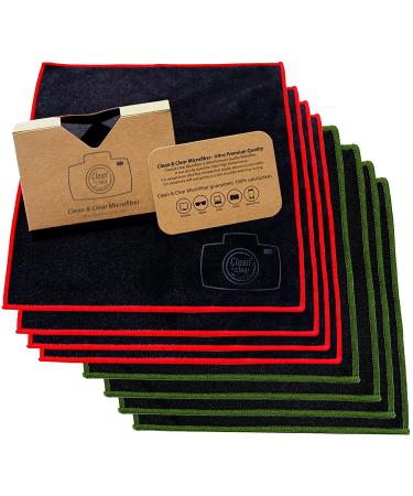 Clean & Clear Microfiber Cleaning Cloth, Extra Large 8 Pack Ultra Premium Microfiber Cleaning Cloth - Microfiber Cloth for Camera Lens, Glasses, Screens, and All Lens.