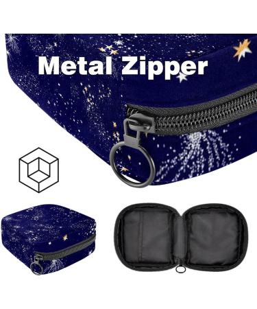 Night Sky Stars Menstrual Cup & Sanitary Napkin Storage Bag - Large Capacity Organizer for Girls Travel - Multi-Colored - Buy Online on GoSupps.com