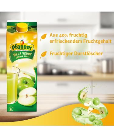 Pfanner Green Apple Drink 2L - 40% Fruit Content - Refreshing Apple Beverage - Enjoy International Shipping! - Buy Online on GoSupps.com