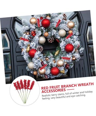 ABOOFAN 50pcs Flower Garland Fake Berry Stem Artificial Xmas Berry Stem Artificial Berry Christmas Tree Decor Christmas Berry Picks Artificial Berries Stems Red Fruit Branch - Buy Online on GoSupps.com