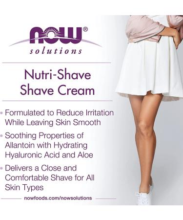 Now Foods Nutri-Shave Natural Shave Cream - 8 fl oz (237 ml) for Smooth, Sensitive Skin - Buy Online on GoSupps.com