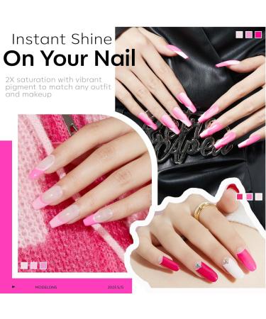 Modelones Gel Nail Polish 6 Colors Hot Pink Tones Neon Pink Shades Magenta Light Soft to Dark Gel Polish Nail Art Design for Women Girls Salon DIY Home Manicure Kit Valentine's Day Nails Gift - Buy Online on GoSupps.com