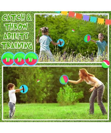 Vinsot Kids Toss and Catch Game Set - 40 Paddles, 20 Balls - Outdoor Beach Sports Game for Kids and Adults - Pink Green Blue - Buy Online on GoSupps.com