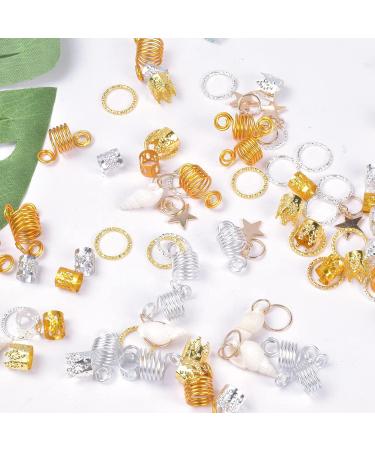 Jinlaili Hair Braid Rings - 90 Pieces Dreadlocks Beads & Accessories | Adjustable Metal Cuffs & Jewelry Clips for Braids - Buy Online on GoSupps.com