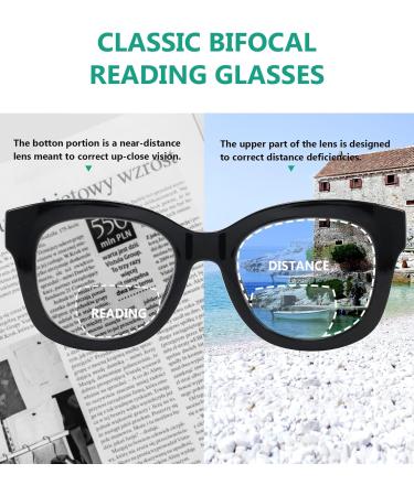 Eyekepper 4-Pack Bifocal Reading Glasses for Women - Large Frame Clear Lens +2.00 - Stylish & Comfortable Readers - Buy Online on GoSupps.com