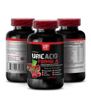 Uric Acid Support - URIC Acid Cleans - URIC Acid Formula - uric Acid Cleanse Supplement Green Coffee Bean Turmeric Cranberry Milk Thistle uric Acid Formula Advanced Complex 1 Bottle 60 Capsules