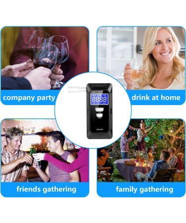 LAMJAD Professional Breathalyzer with LCD Screen, Semiconductor Sensors, 10 Mouthpieces - Police-Grade Alcohol Tester for Personal & Professional Use - Buy Online on GoSupps.com