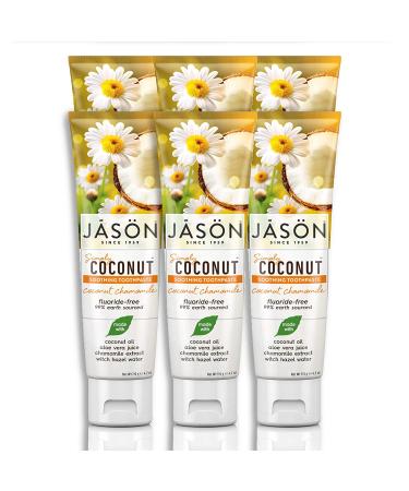 Jason Natural Simply Coconut Soothing Toothpaste - Coconut Chamomile 4.2 oz | Natural Oral Care - Buy Online on GoSupps.com