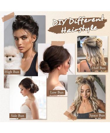 BARSDAR Dark Auburn Blonde Claw Clip Messy Bun Hairpiece for Women - Curly Synthetic Hair Extensions for Ponytail Updo Chignon - Buy Online on GoSupps.com