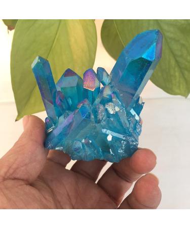Natural Crystal Rough Sky Blue Flame Halo Quartz Cluster Specimen Can be Used for (Size : 120-140g) - Buy Online on GoSupps.com