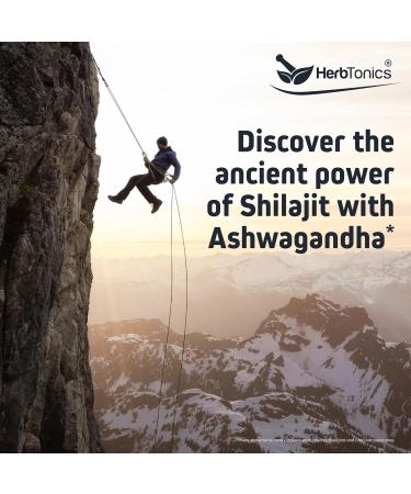 Herbtonics Shilajit for Men & Women with Ashwagandha Korean Red Ginseng Rhodiola Rosea Ginkgo Biloba Tongkat Ali | Fulvic Acid & Trace Minerals for Stamina & Immunity | 60 Vegan Capsules - Buy Online on GoSupps.com