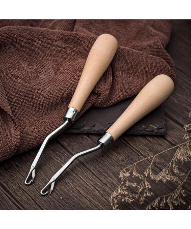 Latch Hook Crochet Needle Set - 10 Pieces Include 2 Wooden Bent Hooks and 8 Plastic Curl Needles for Braid Hair and Carpet Making - Ideal for Kids and Adults - Buy Online on GoSupps.com