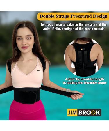 JIMBROOK Posture Corrector Women | Back Support Belt | Posture Corrector Men | Back Brace for Men | Shoulder Brace | Neck Pain Relief | Back Straightener Posture Corrector | Back Brace for Women Medium - Buy Online on GoSupps.com