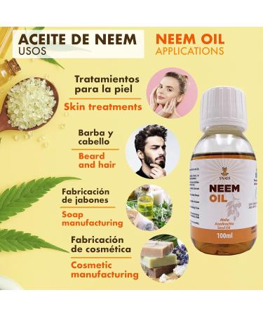 100 ml Organic Neem Oil - Pure Virgin Cold Pressed | Ecological Certified Anti-Aging Moisturizing Body & Hair Oil - Buy Online on GoSupps.com