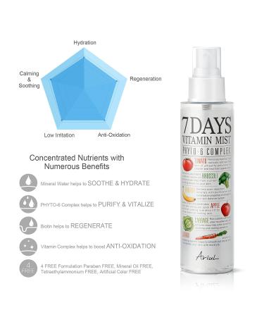Ariul 7 Days Vitamin Mist with Phyto-6 Complex | 5.07 fl oz (150 ml) - Hydrating Skin Spray - Buy Online on GoSupps.com