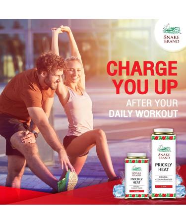 Snake Brand Prickly Heat Cooling Powder - Relieve Miliaria Heat Rash & Anti-Chafing - Classic Original Scent - 9.9 Oz - Buy Online on GoSupps.com
