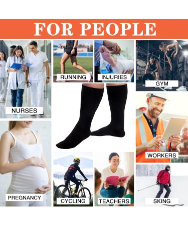 NOVAYARD Plus Size Compression Socks for Women & Men | 20-30 mmHg Extra Wide Calf Support | 3 Pairs XX-Large - Buy Online on GoSupps.com