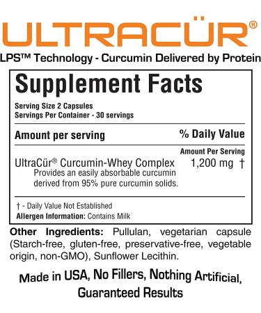 Ultracur Turmeric Curcumin - Fast Acting Bioavailable Formula - 120 Vegetarian Capsules - Buy Online on GoSupps.com