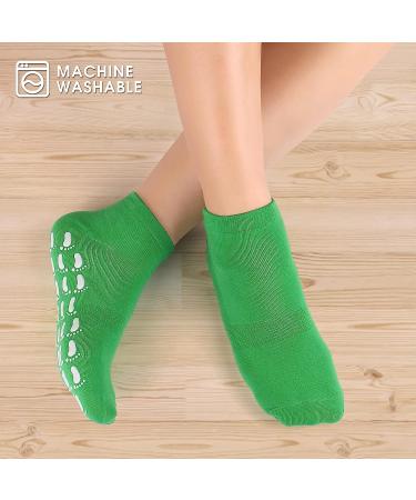 12 Pairs Women's Non Slip Skid Socks with Grippers for Hospital, Yoga, Pilates - Color 1 - Buy Online on GoSupps.com