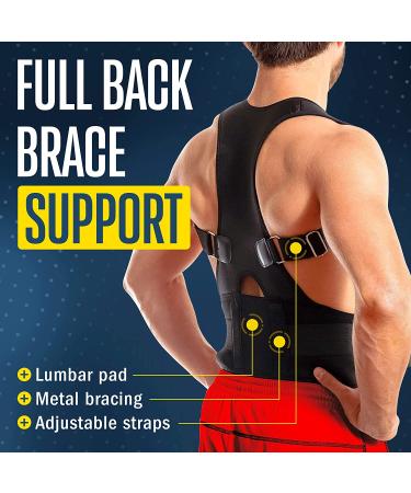FlexGuard Posture Corrector for Women and Men - Adjustable Back Brace for Posture Support - Large - Pain Relief and Body Correction - Buy Online on GoSupps.com
