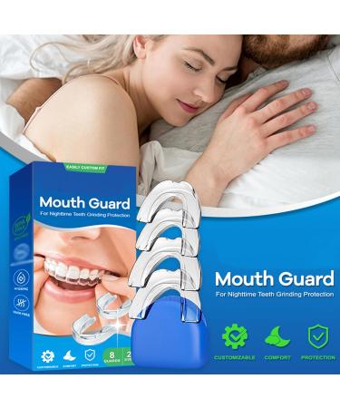 8 Pack Mouth Guard for Grinding Teeth at Night 2 Sizes with Travel Case| Teeth Grinding Mouth Dental Guard for Sleep| Night Guard For Teeth Grinding and Clenching Whitening Tray Sport Athletic - Buy Online on GoSupps.com