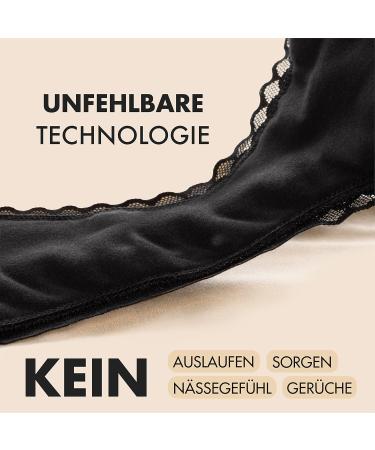 3th Periods Underwear Set | Organic Cotton Menstrual Underwear | Leak-Proof & Washable | Hygienic Black 3-Pack (L) - Zenaphyr - Buy Online on GoSupps.com