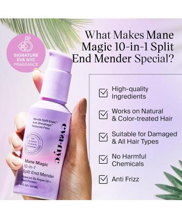 Eva NYC Mane Magic 10-in-1 Split End Mender | Nourishing Hair Treatment GMO-Free Split End Repair - 4.0 fl oz - Buy Online on GoSupps.com