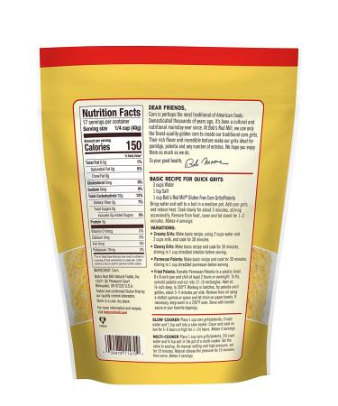 Bob's Red Mill Gluten Free Corn Grits/Polenta 24oz (Pack of 4) - 96oz Total - Buy Online on GoSupps.com