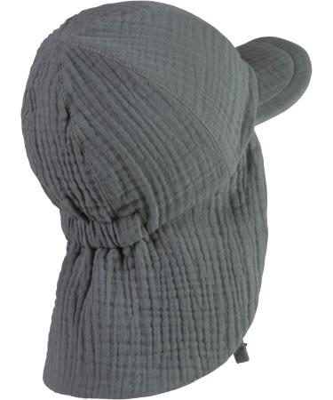Sterntaler Unisex Peaked Cap with Neck Protection - UV 50+ Sun Cap for Babies in Matte Green | Cotton Musselin Design for Ultimate Sun Safety - Buy Online on GoSupps.com