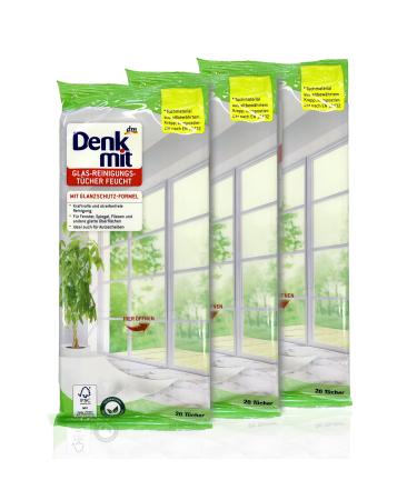 Thinking with Glass Cleaning Wipes Wet (3 x 20 Wipes)
