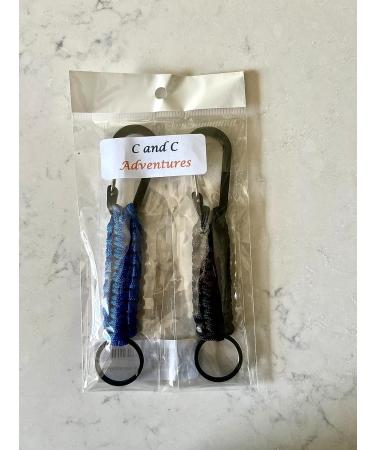 C and C Adventures Paracord Lanyard Keychain with Carabiner Hook and Key Ring Blue and Black - Buy Online on GoSupps.com