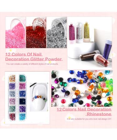 Professional Gel Nail Polish Kit with UV Light, Drill, Poly Extension Gel, Gel Polish, Glitter, Nail Rhinestones - Salon Quality All-in-One Manicure Starter Kit for Women - Buy Online on GoSupps.com