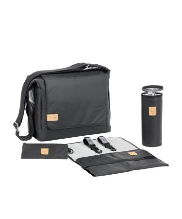 L SSIG Baby Diaper Bag Stylish sustainable shoulder bag incl. accessories / Messenger Bag Tyvek black