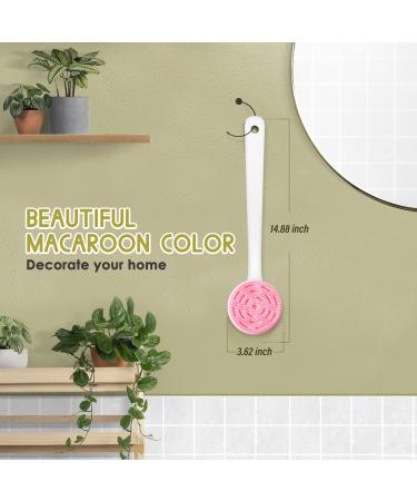 PINGKO Silicone Back Scrubber with Extra Long Non-Slip Handle for Acne Exfoliating and Skin Cleansing - Light Pink - Buy Online on GoSupps.com
