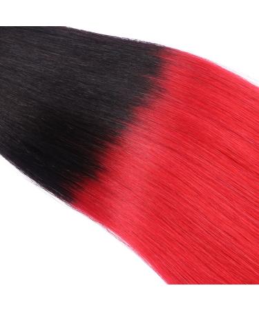 Premium Keratin Bonding Hair Extensions - #1B/Red Ombre - 40cm U-Tip - 100 Strands - 100% Remy Hair - Novon Hair Extensions - Buy Online on GoSupps.com