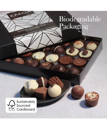 Shop Kocao Iconic Vegan Chocolate Box - 24 Luxurious Plant-Based Chocolates Brownies & Liqueurs - Dairy-Free & Delicious! - Buy Online on GoSupps.com
