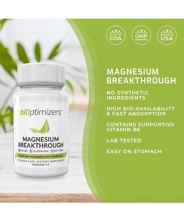 BiOptimizers Magnesium Breakthrough - 30 Capsules | Natural Stress Relief & Sleep Aid - Buy Online on GoSupps.com