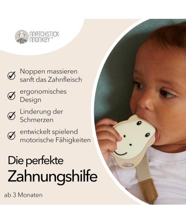 Matchstick Monkey GIGI Giraffe Flat Face Teether - Antimicrobial Silicone BPA-Free Dental Aid for 3 Months+ - Orange Bite Ring - Buy Online on GoSupps.com