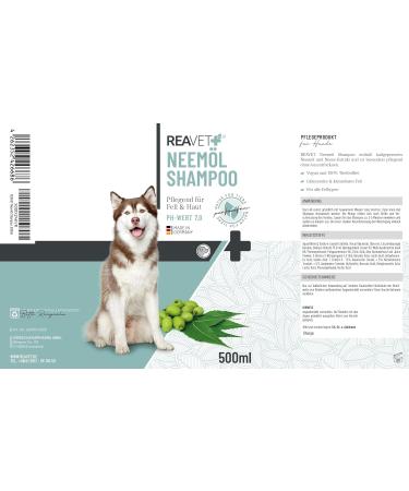 Reavet Dog Shampoo for Itching - Neem Oil Formula for Mites Fleas Ticks | Suitable for All Breeds & Puppies - Pleasant Fragrance 500ml - Buy Online on GoSupps.com