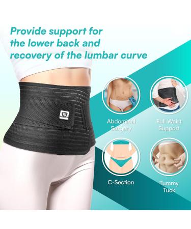 Vital Salveo Postpartum Belly Band | C-Section Recovery Wrap | Slim & Smooth Abdominal Support | S/M Black - Buy Online on GoSupps.com