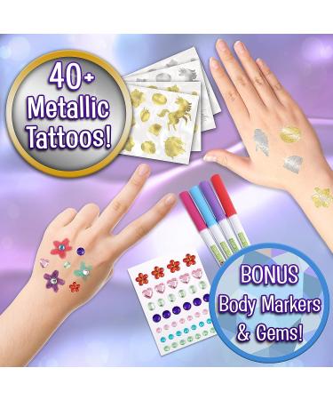 Creative Kids Unicorn Glitter Tattoo Kit - 150+ Temporary Tattoos for Girls - Birthday Party Arts & Crafts Gift - Ages 6 - Buy Online on GoSupps.com