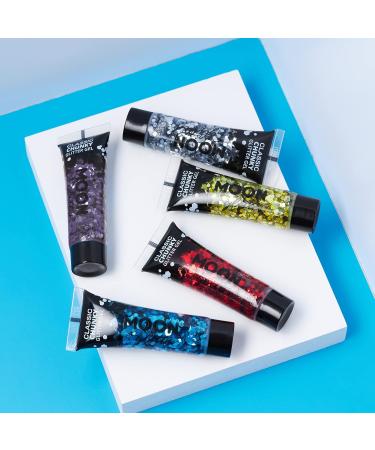 Moon Glitter Chunky Gold Glitter Gel - Cosmetic Festival Face & Body Paint - 12ml - Buy Online on GoSupps.com