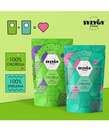 Syzygy Food Chlorella Powder Bio 500g | Maximum Purity Detox Vegan Protein | Broken Cell Wall Chlorophyll | Made in EU - Buy Online on GoSupps.com