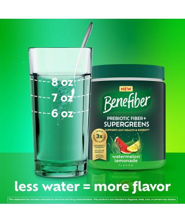Benefiber Prebiotic Fiber + Supergreens Dietary Supplement Powder Watermelon Lemonade Flavor 8.8 oz (250g) - Buy Online on GoSupps.com