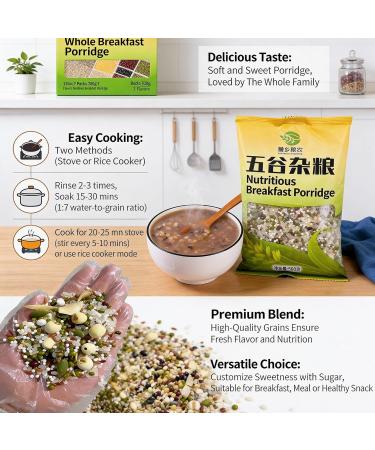 500 G De Congee Haricots Mungo Et Lys C r ales Nutritives For Petit-d jeuner Cuisson Rapide (cuisini re/cuiseur Riz) Bouillie Grains Entiers Saine For La Famille - Buy Online on GoSupps.com