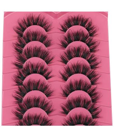 Fanxiton 5D Fluffy Crossed Mink Lashes - 7 Pairs 20mm Faux Mink Eyelashes with Clear Band - Buy Online on GoSupps.com