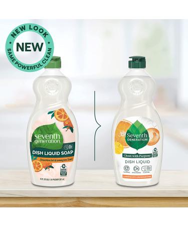 Seventh Generation Dish Soap - Clementine Zest & Lemongrass, 19 oz (Pack of 6) - Eco-Friendly & Plant-Based - Buy Online on GoSupps.com
